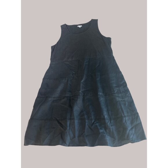 J Jill Black Comfy Sundress Jersey Fabric Top Cotton/Linen Bottom Size XLarge Bi - Picture 4 of 6